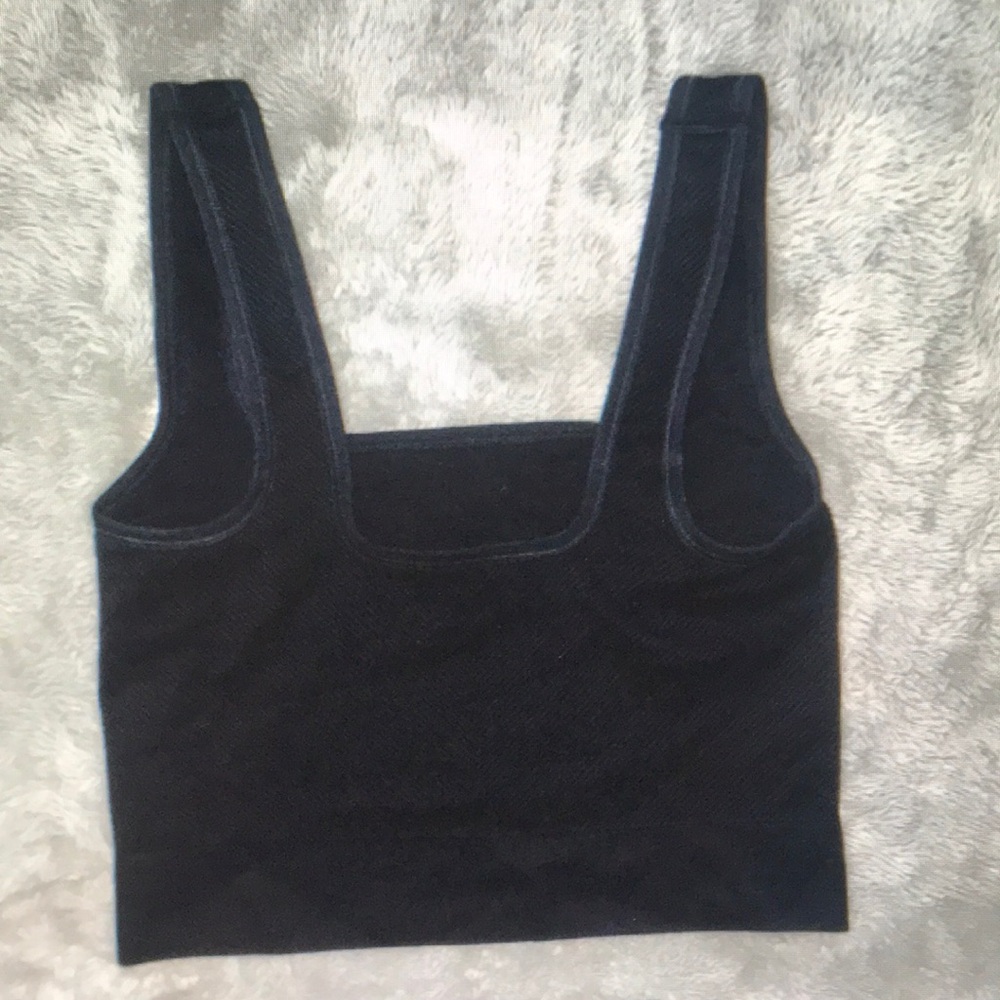 Black Velvet Crop Top